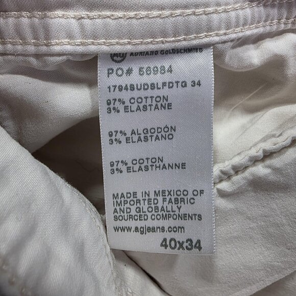AG Adriano Goldschmied Jeans Mens 40x34 White Everett Slim Straight Stretch - Picture 6 of 10